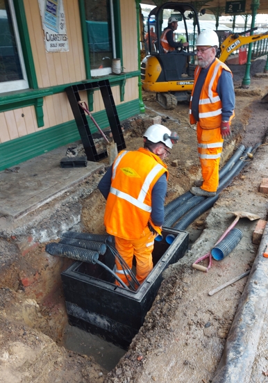 New cable conduits and manholes to hide the cables